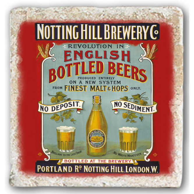 OMS Marble Coaster: Notting Hill Brewery - English Bottled Beers (E.O.L.) - SAVE 25% !!