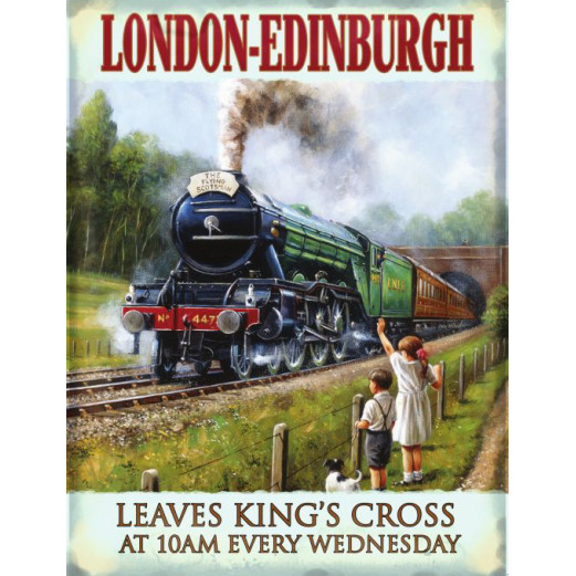 Medium Metal Sign (RL): L.N.E.R. Flying Scotsman London Edinburgh (NEW)