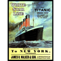 Medium Metal Sign (TI): Titanic White Star Line (James R Walker) (E.O.L.) - SAVE 10% !!