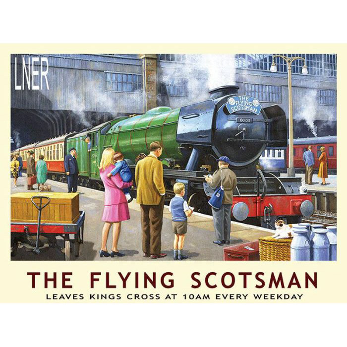 Medium Metal Sign (RL): The Flying Scotsman - Kings Cross 10am