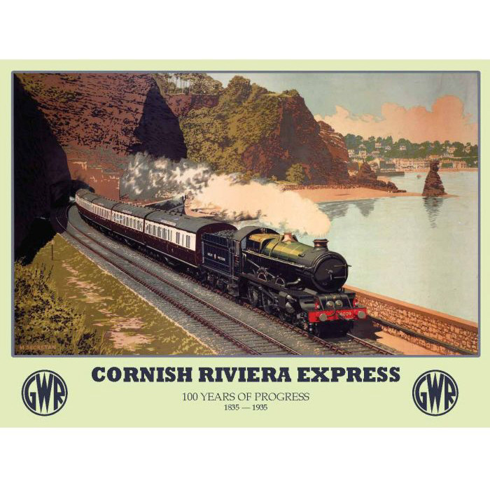 Medium Metal Sign (RL): G.W.R. Cornish Riviera Express (NEW)