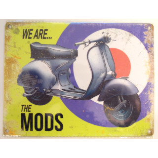 Mini Metal Sign (CM): Vespa Target - We Are The Mods
