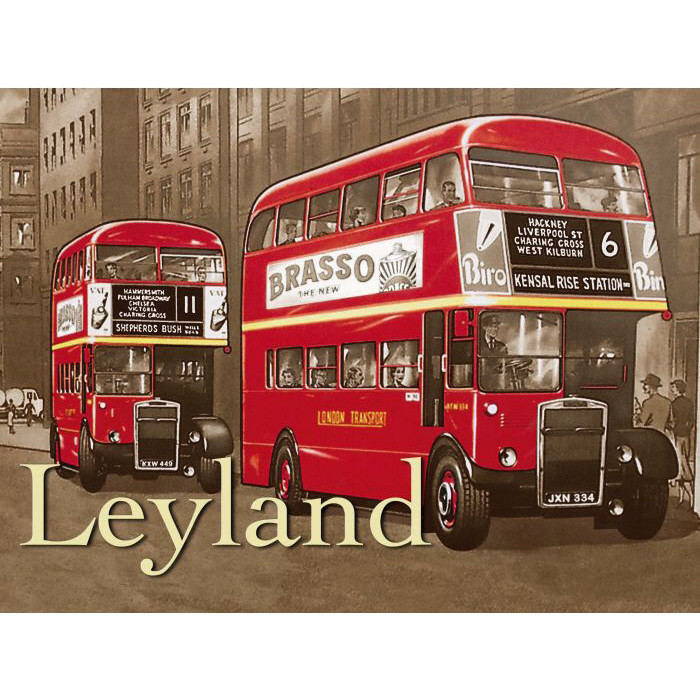 Mini Metal Sign (TR): Leyland London Bus (NEW)