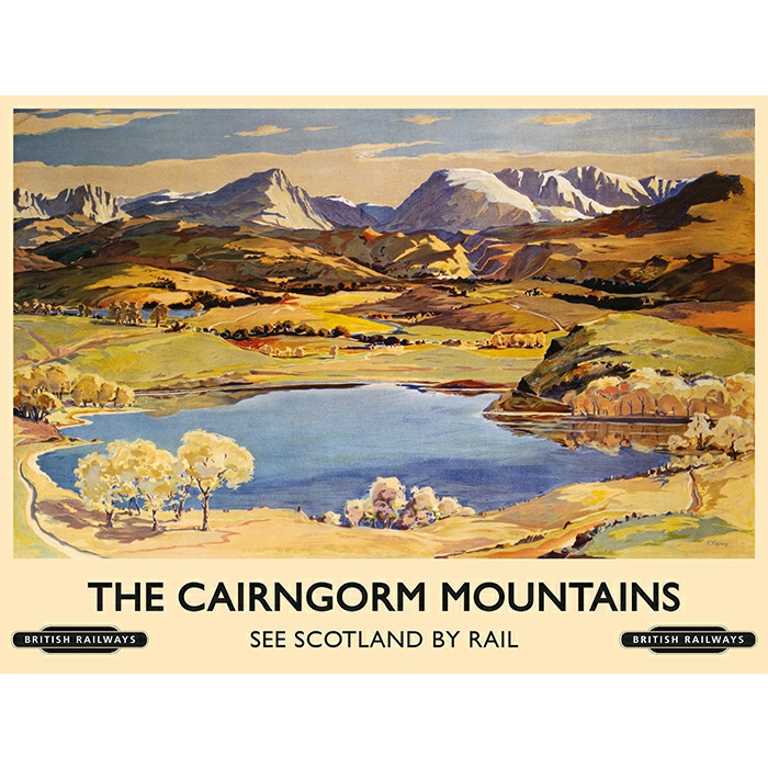 Mini Metal Sign (RL): Cairngorm Mountains - See Scotland By Rail