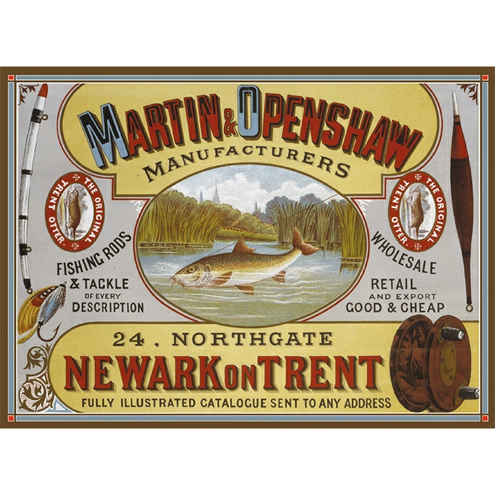 Mini Metal Sign (HC): Martin & Openshaw - Fishing Rods (E.O.L. ) - Save 20% !!
