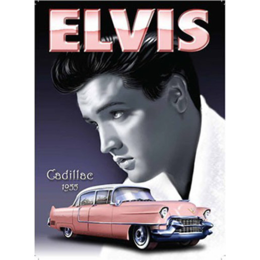 Mini Metal Sign (EN): Elvis Pink Cadillac