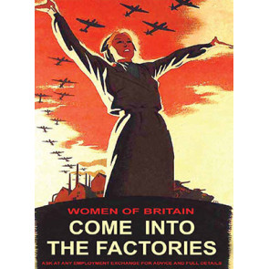 Mini Metal Sign (MW): Women Of Britain - Come Into The Factories