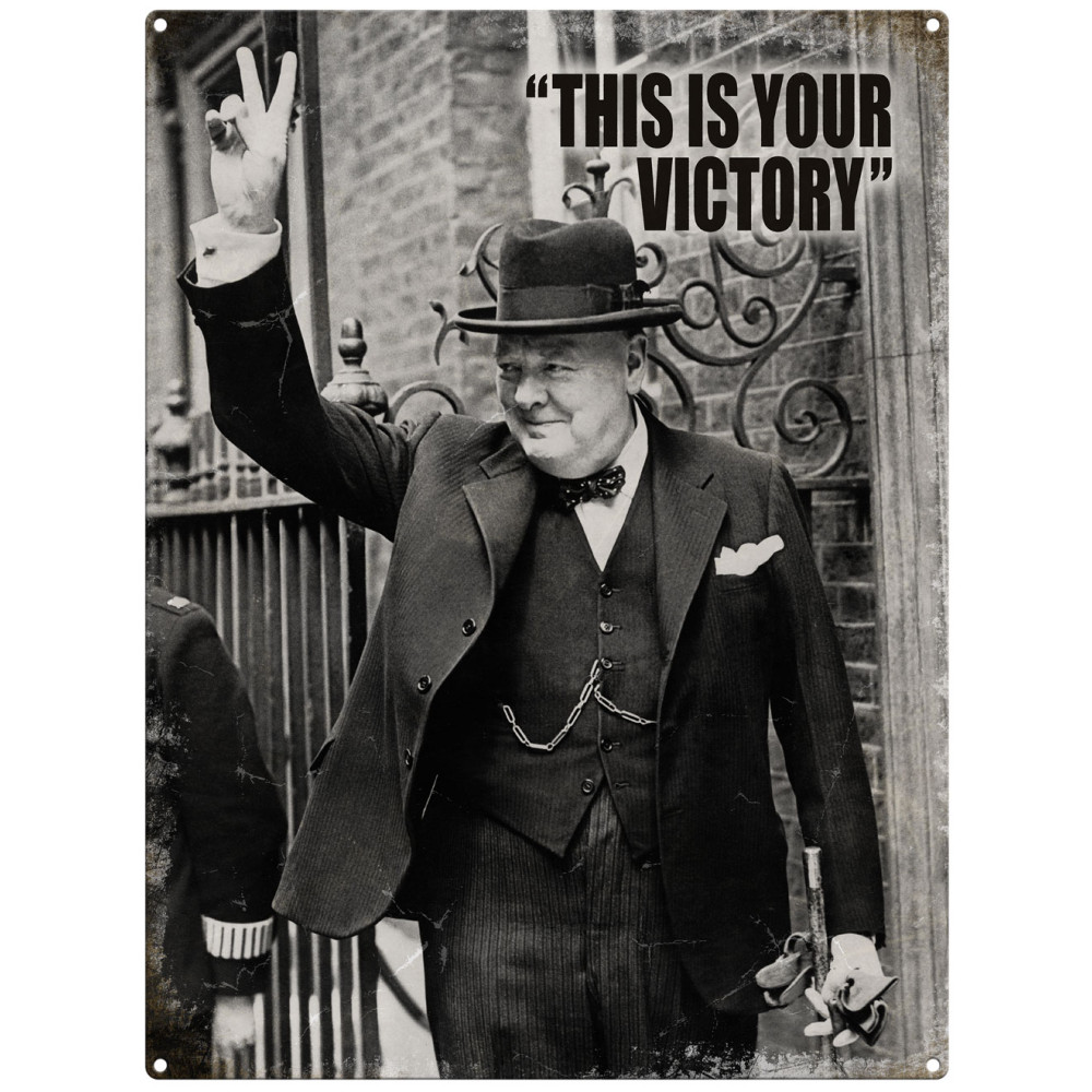 Mini Metal Sign (IWM): Winston Churchill - "This Is Your Victory"