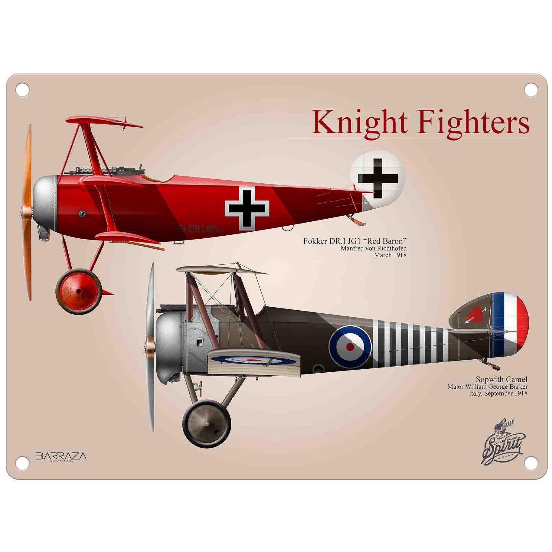 Mini Metal Sign (AE): WW1 Knight Fighters (Knights of the Air) (NEW)
