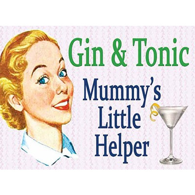 Mini Metal Sign (HU): Gin & Tonic - Mummy's Little Helper