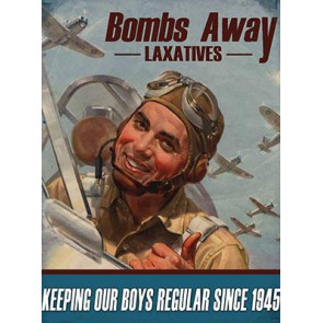 Mini Metal Sign (MW): Bombs Away Laxatives
