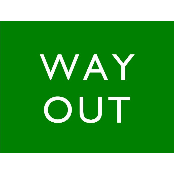 Mini Metal Sign (RL): Way Out (B.R. Green Southern Region Style)