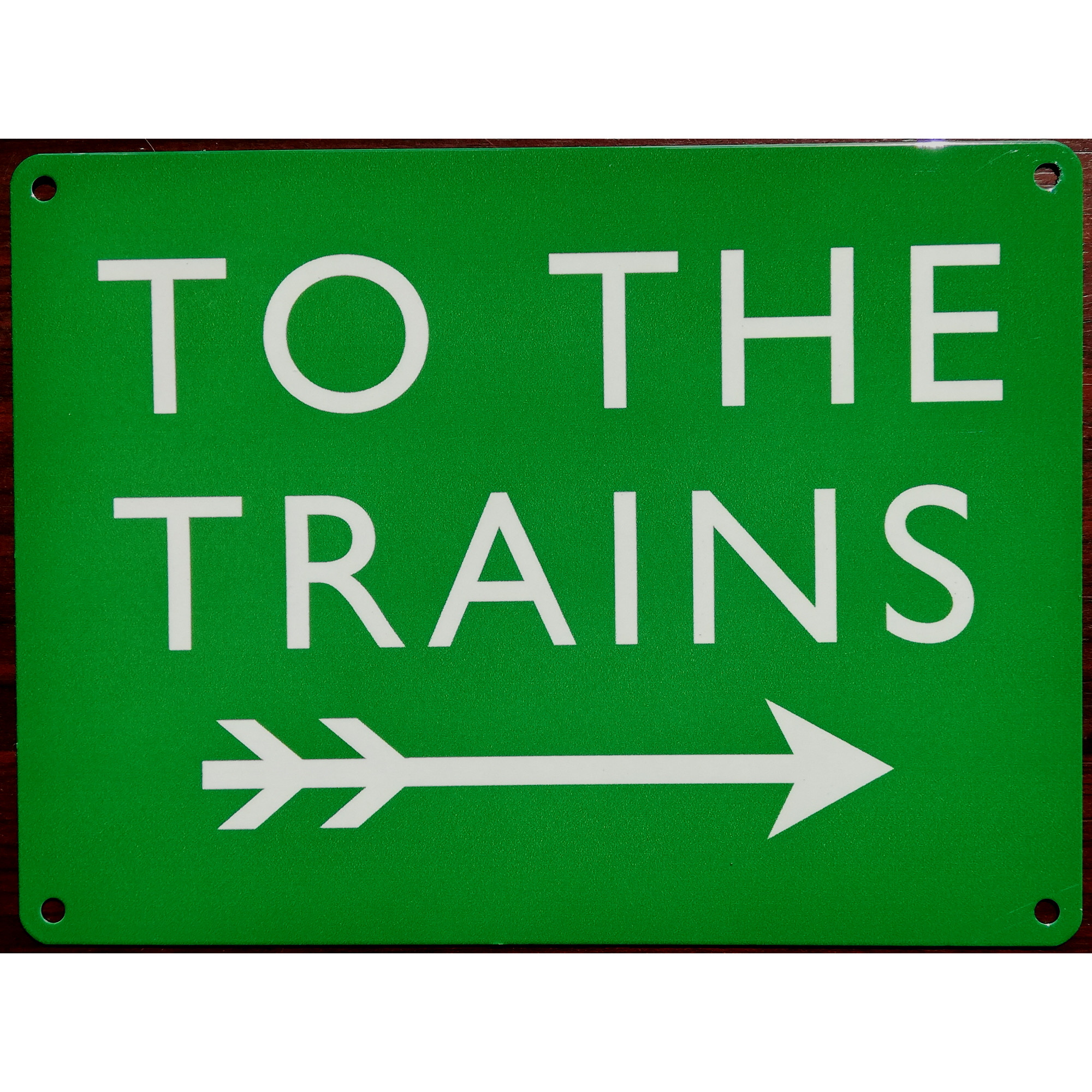 Mini Metal Sign (RL): To The Trains (B.R. Green Southern Region Style)