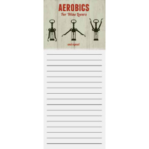 OMS Magnetic Memo Pad: Aerobics For Wine Lovers (E.O.L.) - SAVE 25% !!