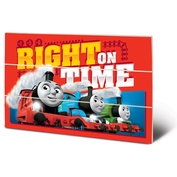 Thomas & Friends "Right On Time" Wood Print (20 x 29.5cm) (E.O.L.) - SAVE 40% !!