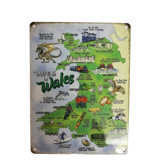 Mini Metal Sign (RL): What To Do in Wales (E.O.L.) - SAVE 15% !!