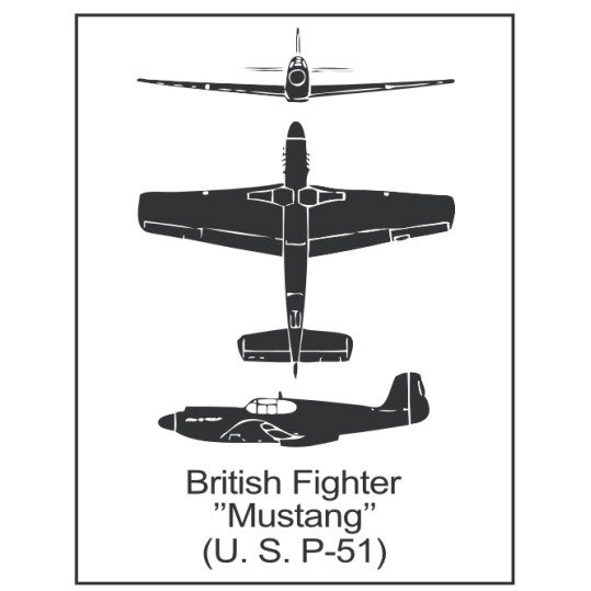 Enamel Fridge Magnet: British Fighter - "Mustang" (U.S. P-51)