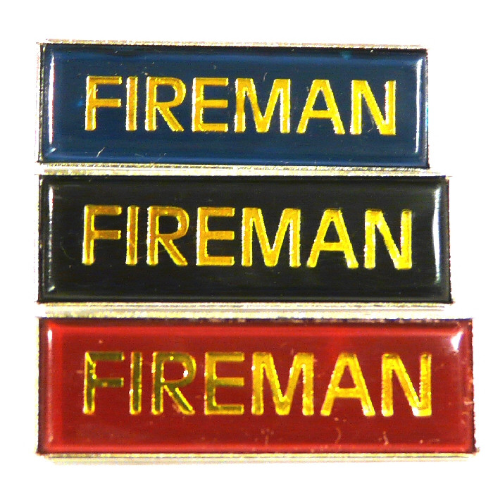 Oblong Pin Badge: Fireman