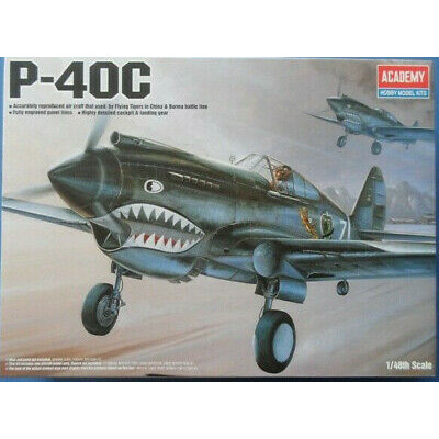 Academy 1:48 Aircraft Kit - USAF P-40C Tomahawk Flying Tiger (E.O.L.) - SAVE 15% !!