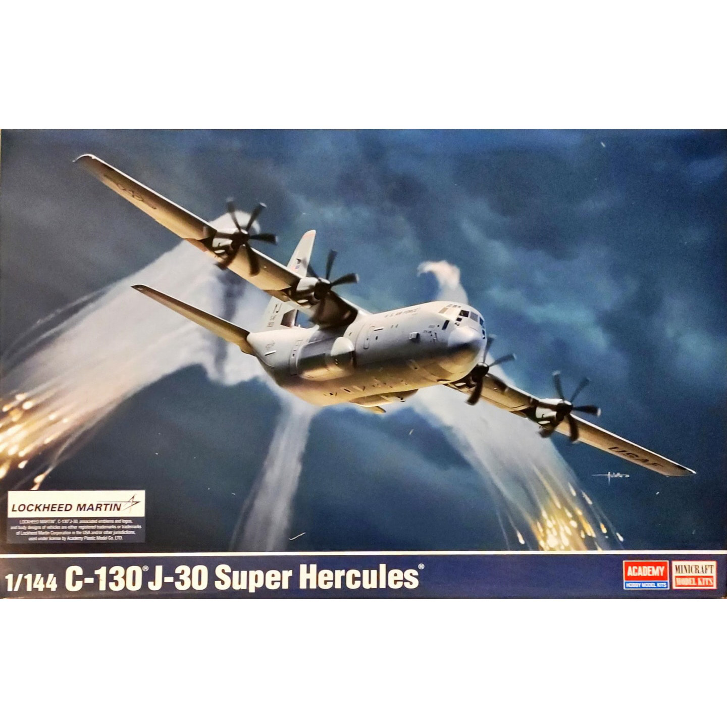Academy 1:144 Aircraft Kit - C-130J-30 Super Hercules Military Transport Aircraft, 1999-present