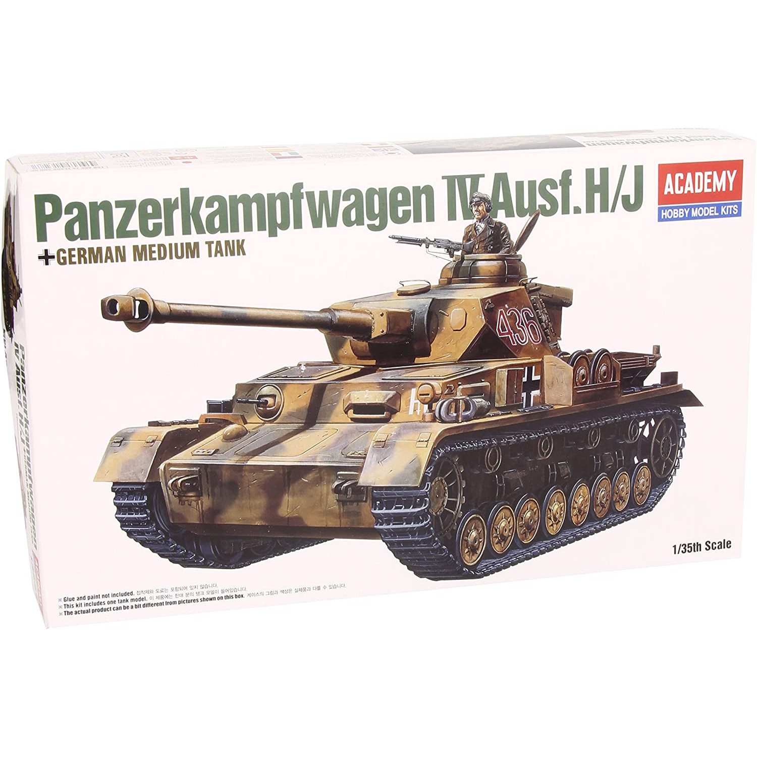 Academy 1:35 Armoured Vehicle Kit - German Army Panzer IV H Medium Tank (E.O.L.) - SAVE 10% !!