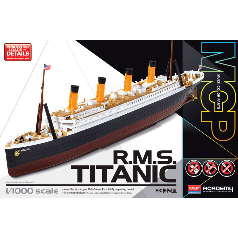 Academy 1:1000 Maritime Kit - R.M.S. Titanic MCP Ship (78 Multi-Colour Parts)