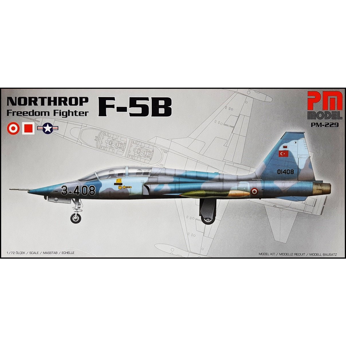 PM Model 1:72 Aircraft Kit - Northrop F-5B Freedom Fighter 3-408 Aircraft