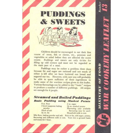 Replica Leaflet: Pudding & Sweets (WW2)
