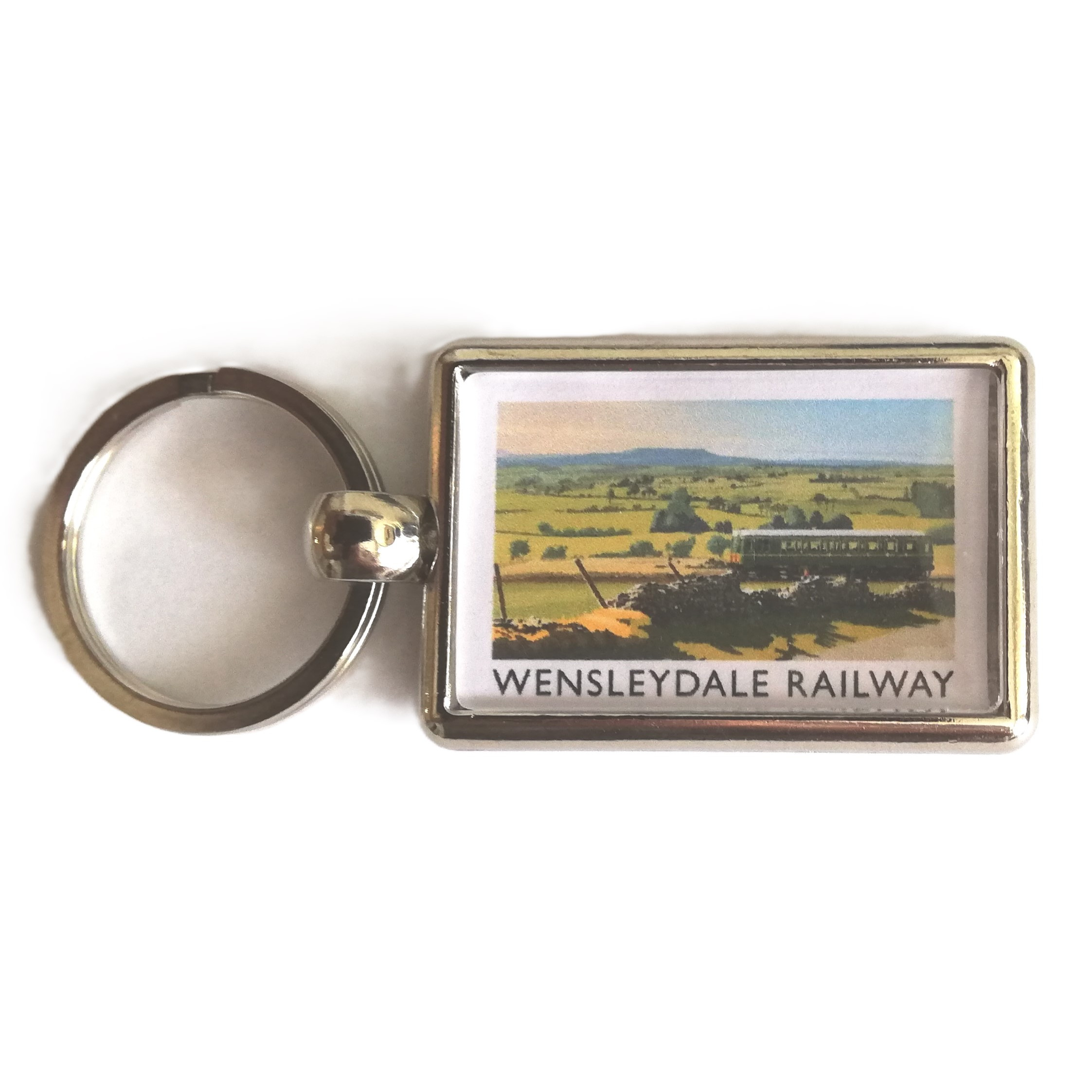 Personalised Silver-Plated Key Ring Plain Edge (2-Sided Image) (40mm x 25mm)