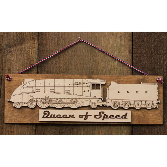 Wooden Hanging Plaque - Queen of Speed - A4 Loco (E.O.L.) - SAVE 10% !!
