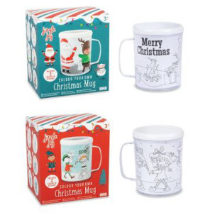 Colour Your Own Christmas Mug (2 asstd.) (10.5x11.5x8.5cm) (3+ YRS) (E.O.L.)