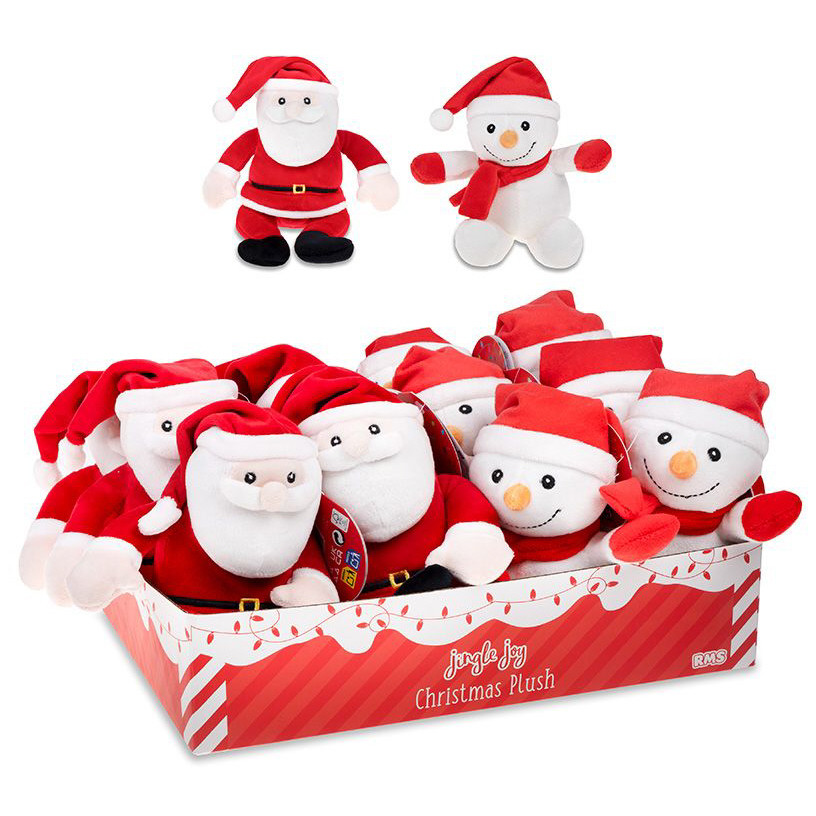 Mini Christmas Santa / Snowman Plush 15cm (2 asstd.) (0 MTHS+) (E.O.L.)