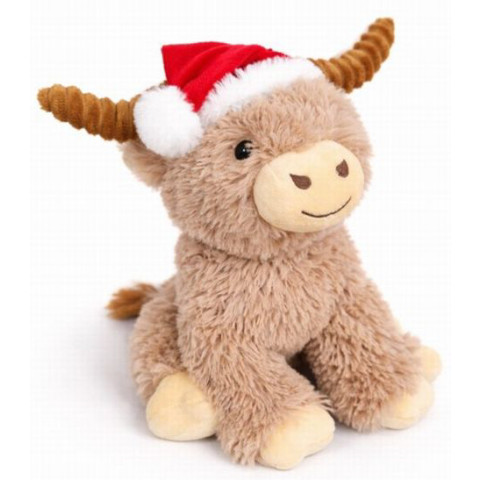 Highland Cow with Santa Hat Plush 24cm (0 MTHS+) (24 Pcs Due In) (E.O.L.)