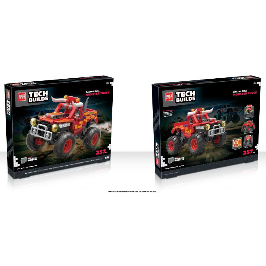 Block Tech Tech Builds Monster Truck Kit with P/B Motor 257 Pcs (2 asstd.) (36x29x5.5cm) (6+ YRS)