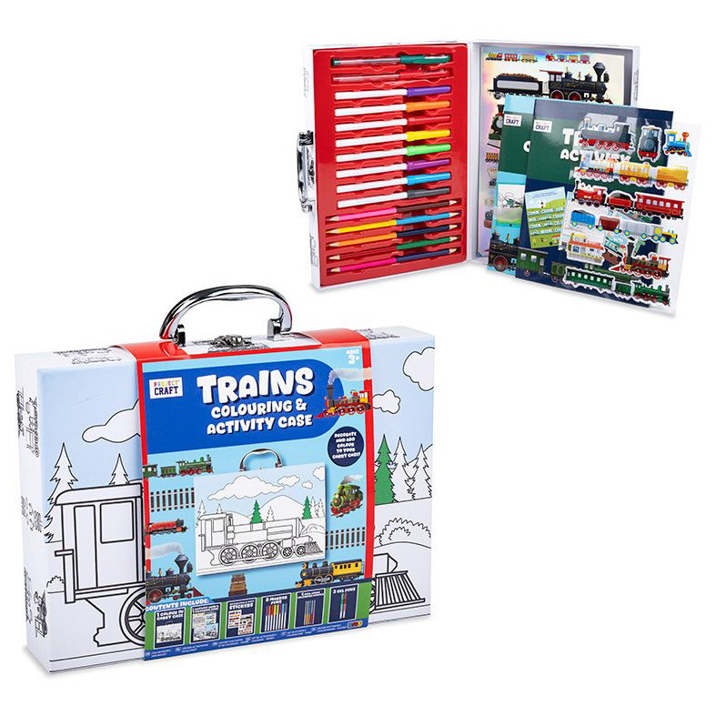 Project Craft Trains Colouring & Activity Case (28x221x5.5cm) (3+ YRS) (Due In)
