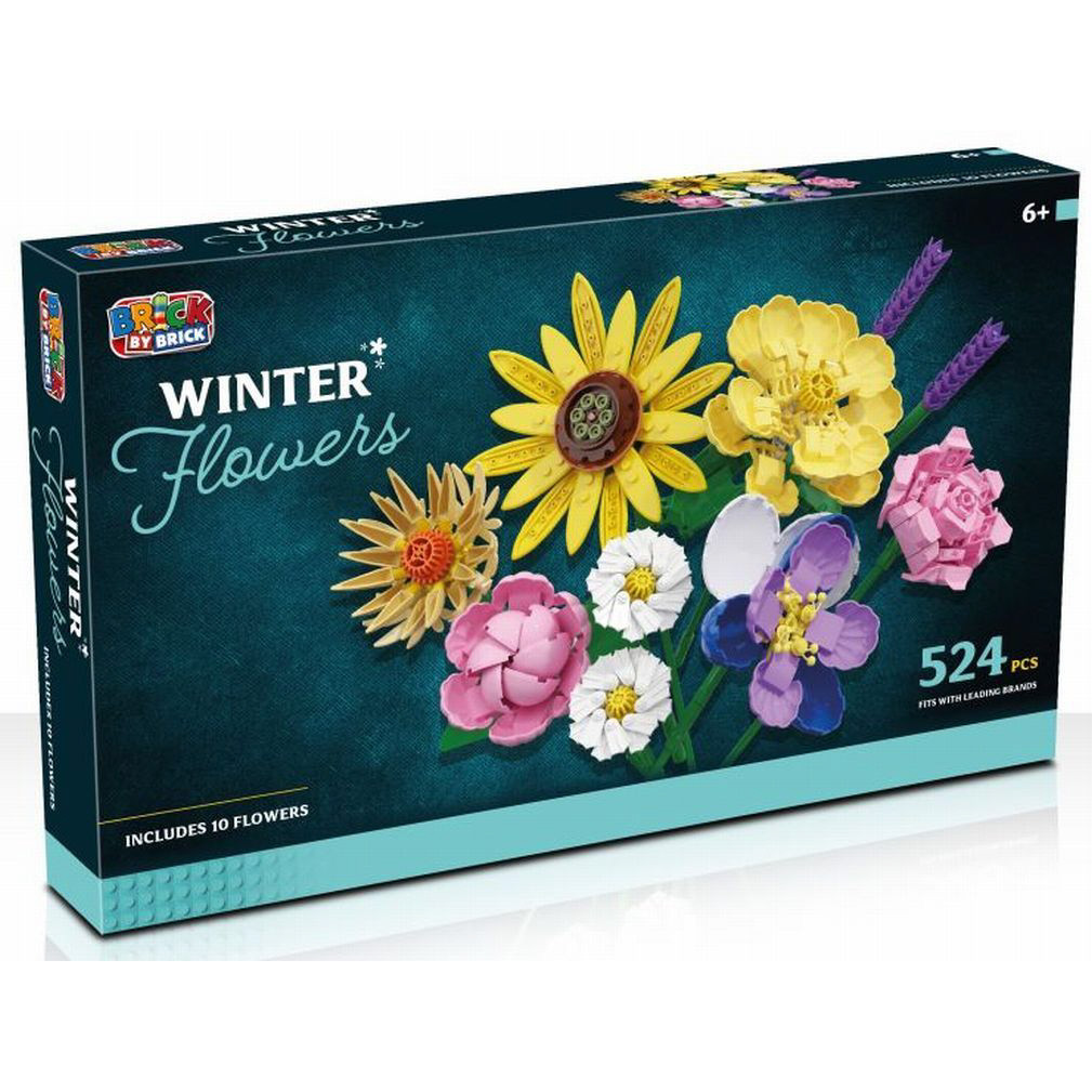 Brick By Brick 10 Winter Flowers Block Kit 524 Pcs (39x23x5cm) (6+ YRS) (Due In)