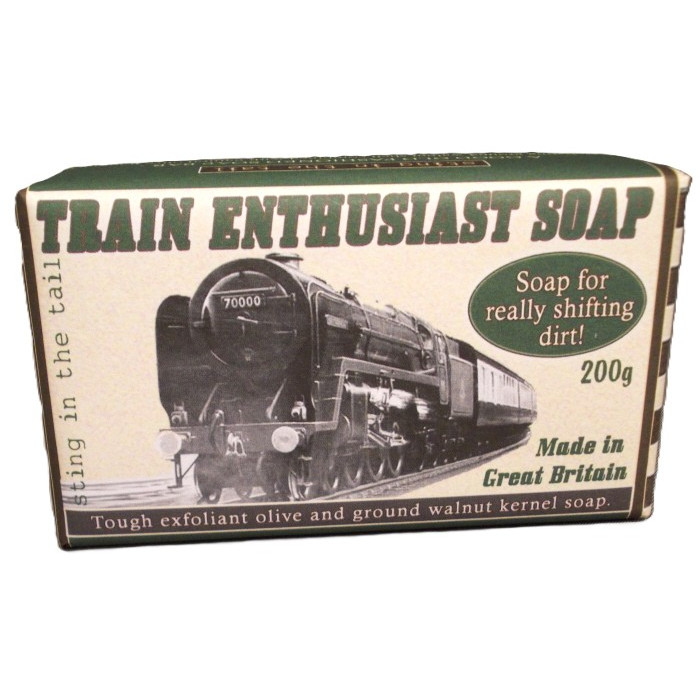 Retro Soaps: Train Enthusiast's Exfoliating Soap Bar with Olive & Walnut 190g