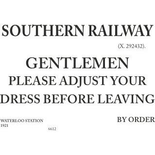 (HIDDEN) Replica E/S: S.R. Gentlemen Please Adjust Your Dress