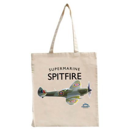 British Aircraft of WWI & WWII Bag: Cotton Tote Bag Spitfire