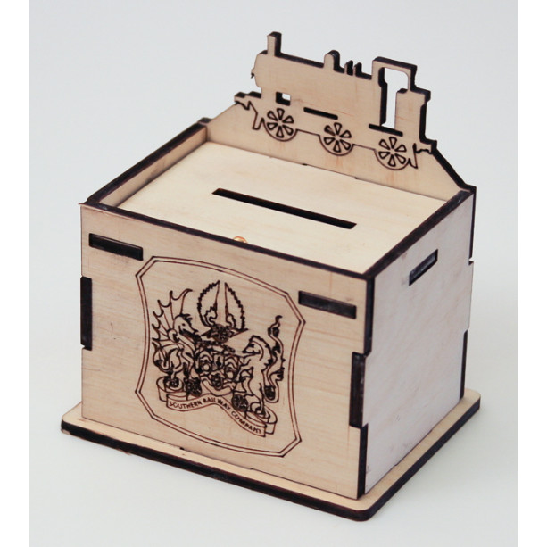 Wooden Money Pot with Loco - Southern Railway (E.O.L.) - SAVE 25% !!