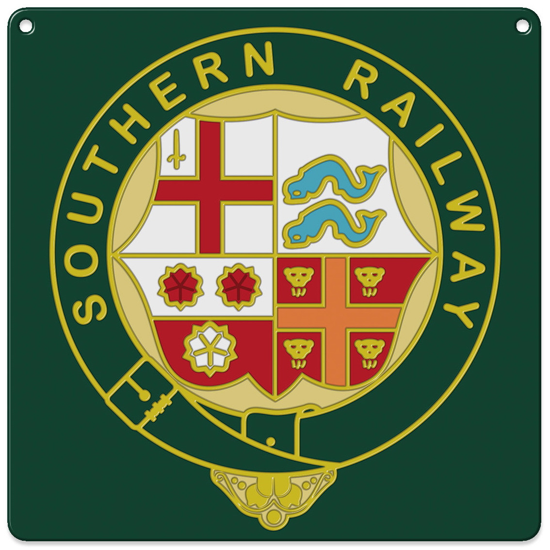 Metal Sign (140x140mm): Southern Railway Crest (NEW)