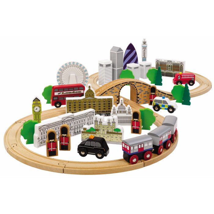 Tidlo Small World Play City of London Wooden Train Set (3 Yrs+) (E.O.L.) - SAVE 10% !!