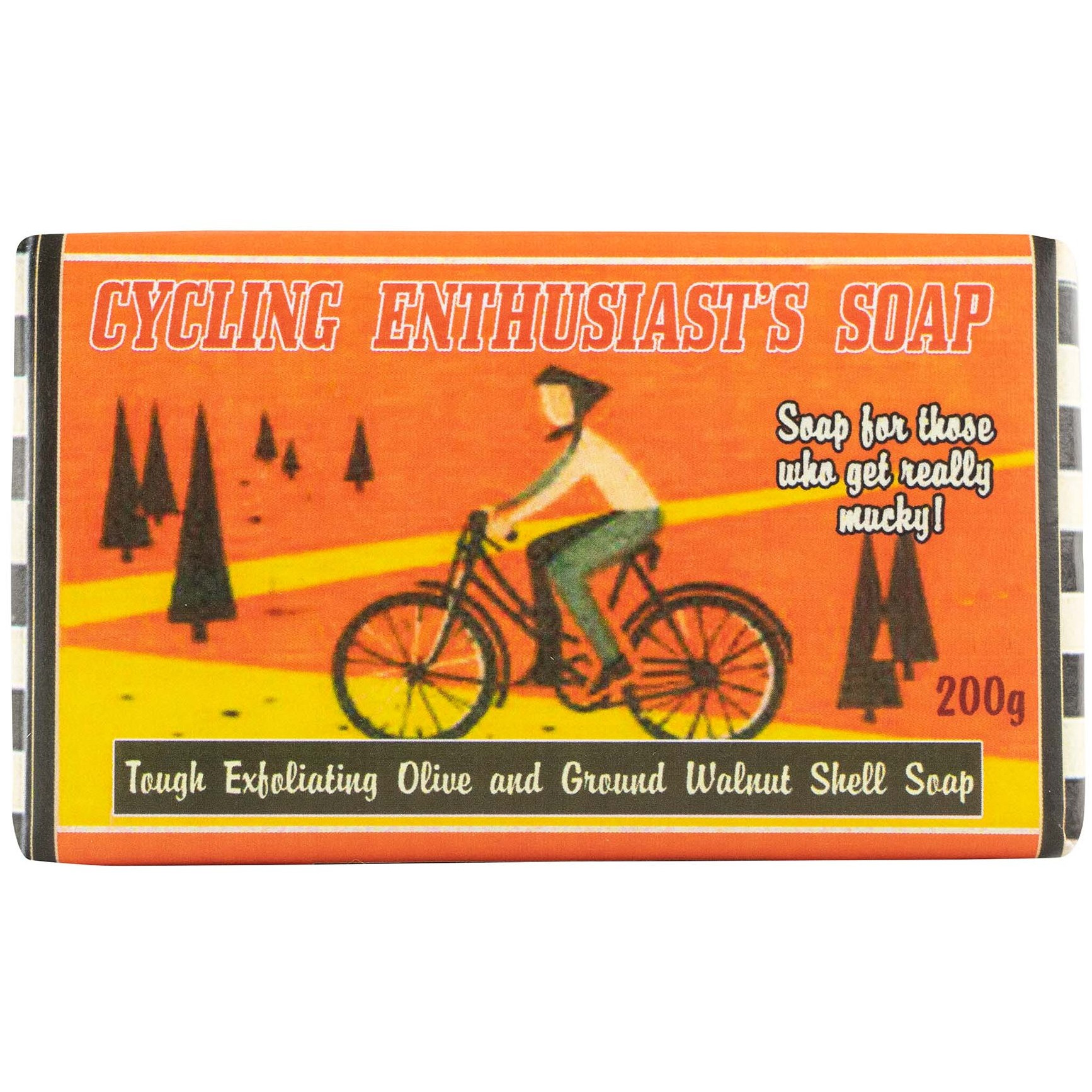 Retro Soaps: Cycling Enthusiast's Exfoliating Soap Bar with Olive & Walnut 190g
