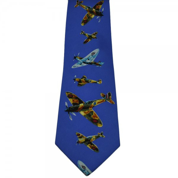 Men's Tie: Spitfires Mk16 on Light Blue
