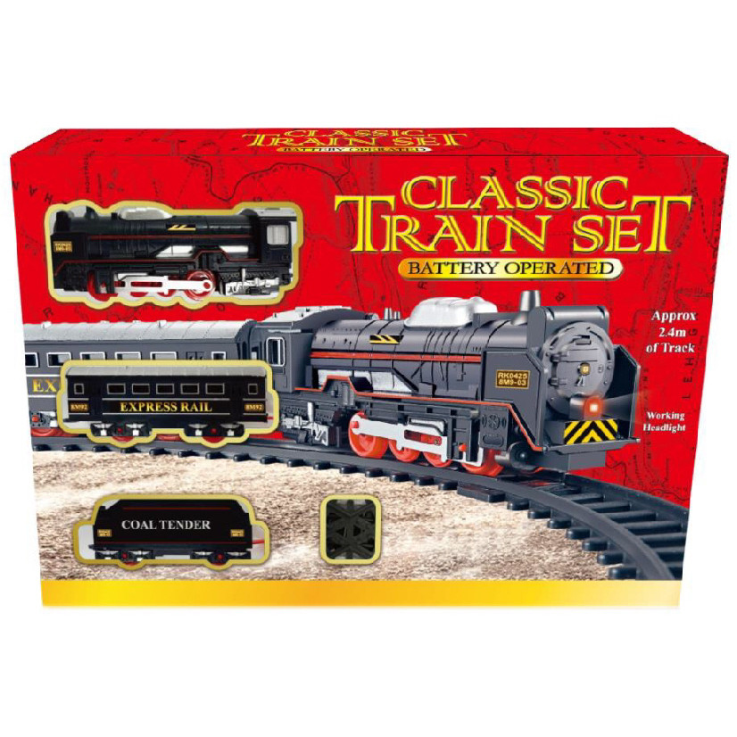 Classic Train Set B/Op with Headlight & appx. 2.4m Track (3+ YRS)