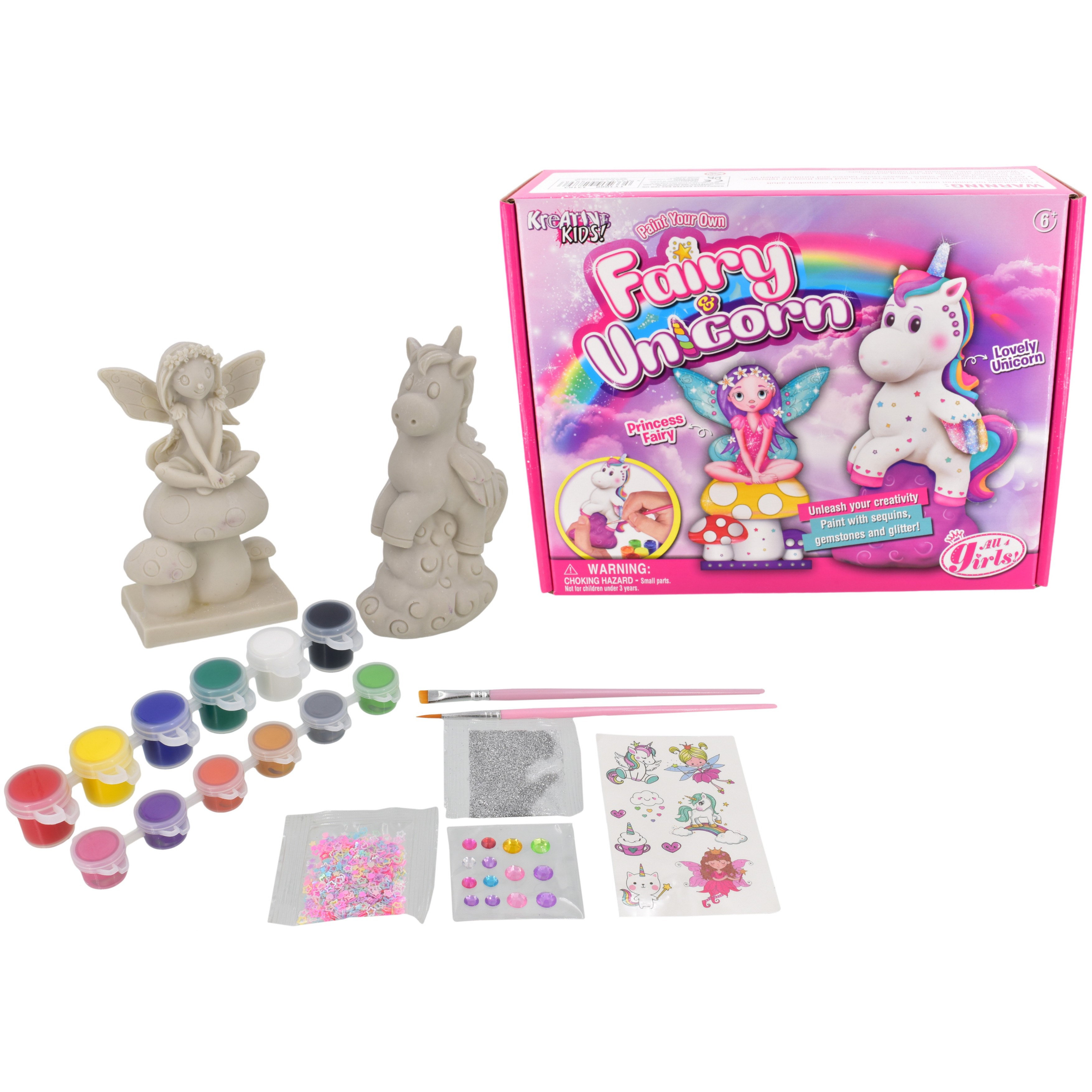 Kreative Kids Paint Your Own Fairy & Unicorn Set (24.5x19x7.5) (6+ YRS) (E.O.L.)