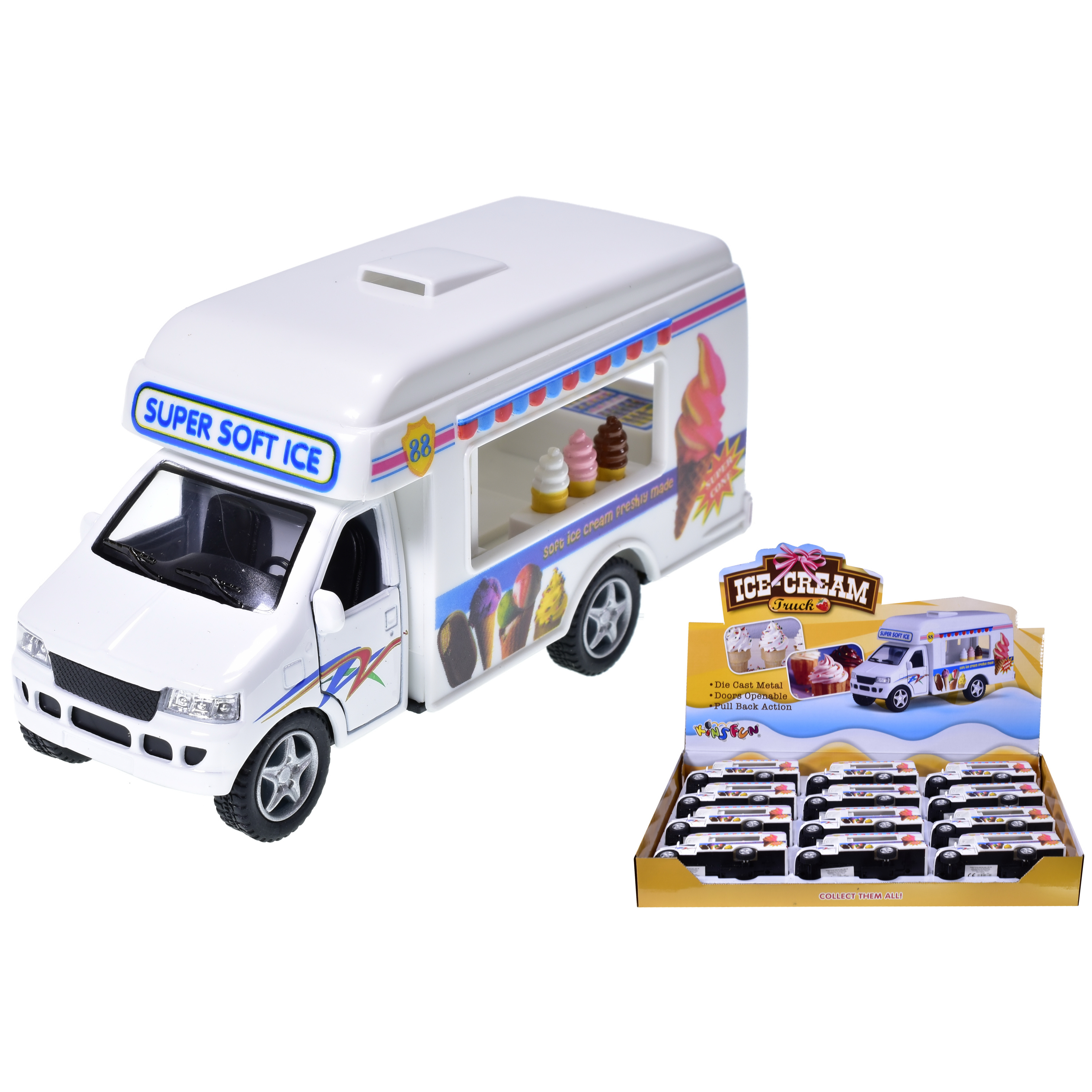 Ice Cream Van Pull-Back 13cm D/C (display box)