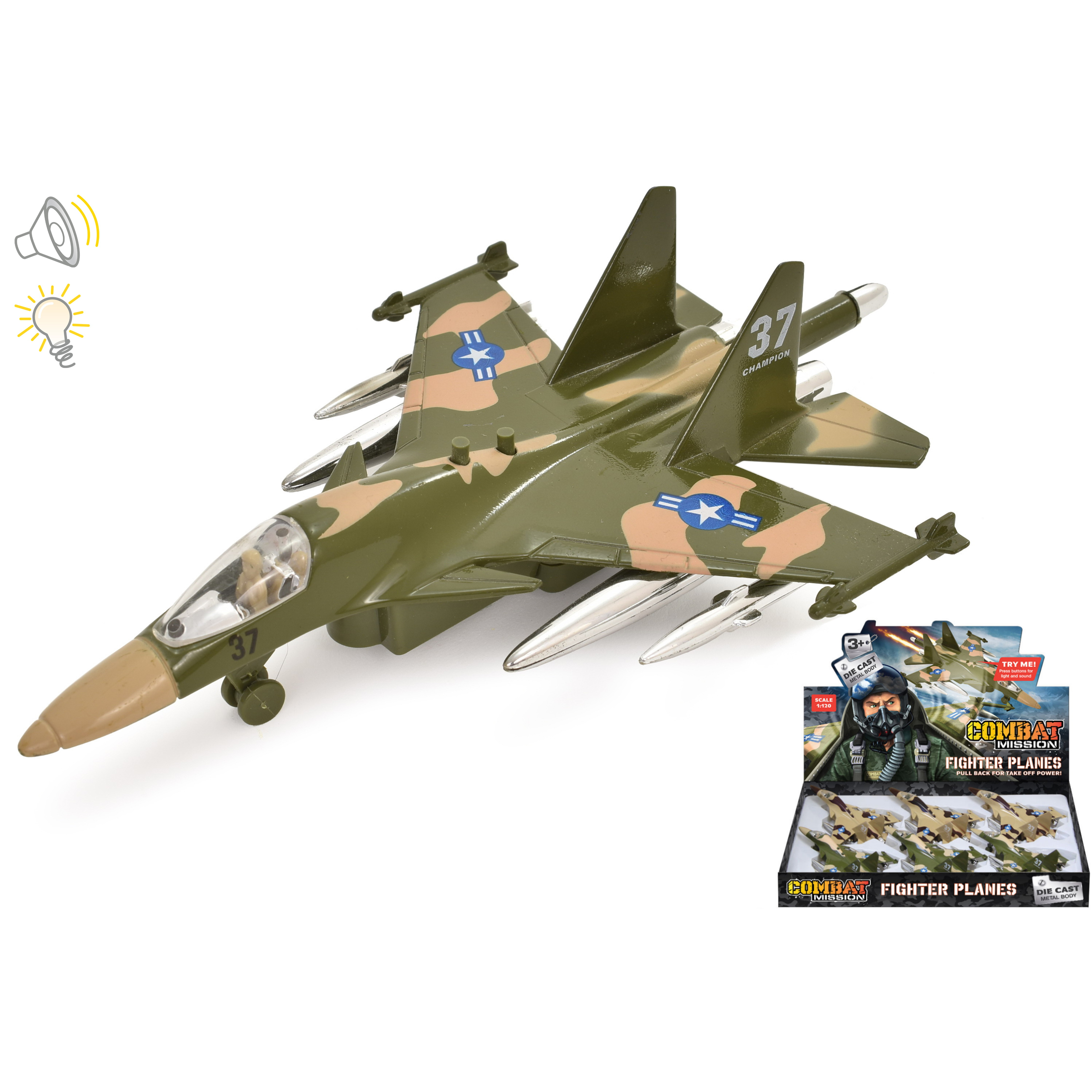 Combat Mission Die Cast Fighter Planes 12.5cm (2 asstd.) (display box)
