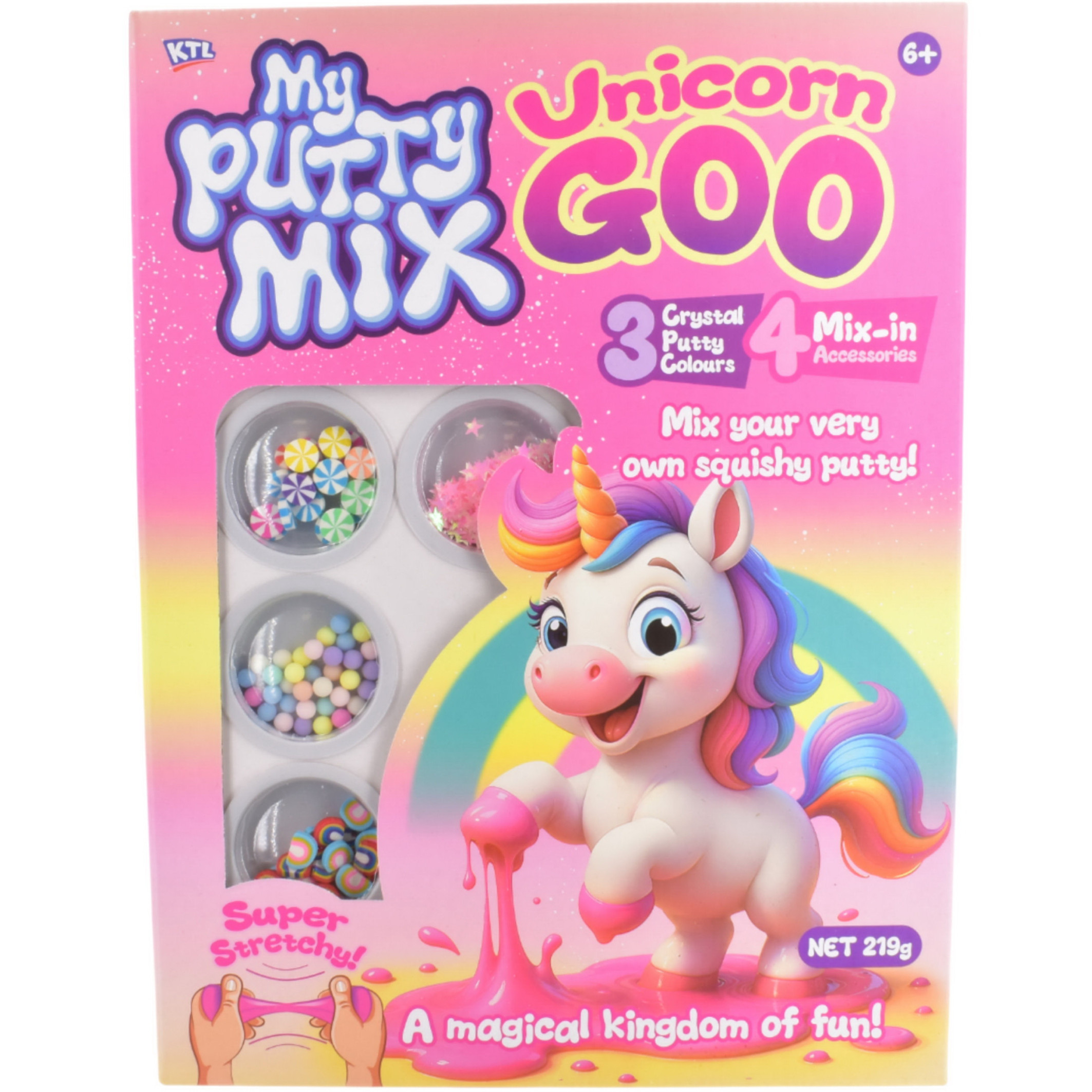 My Putty Mix Unicorn Goo 219g (3 Colours, 4 Mix-In Accessories) (31.7x23.5x4.5cm) (6+ YRS) (Due In)