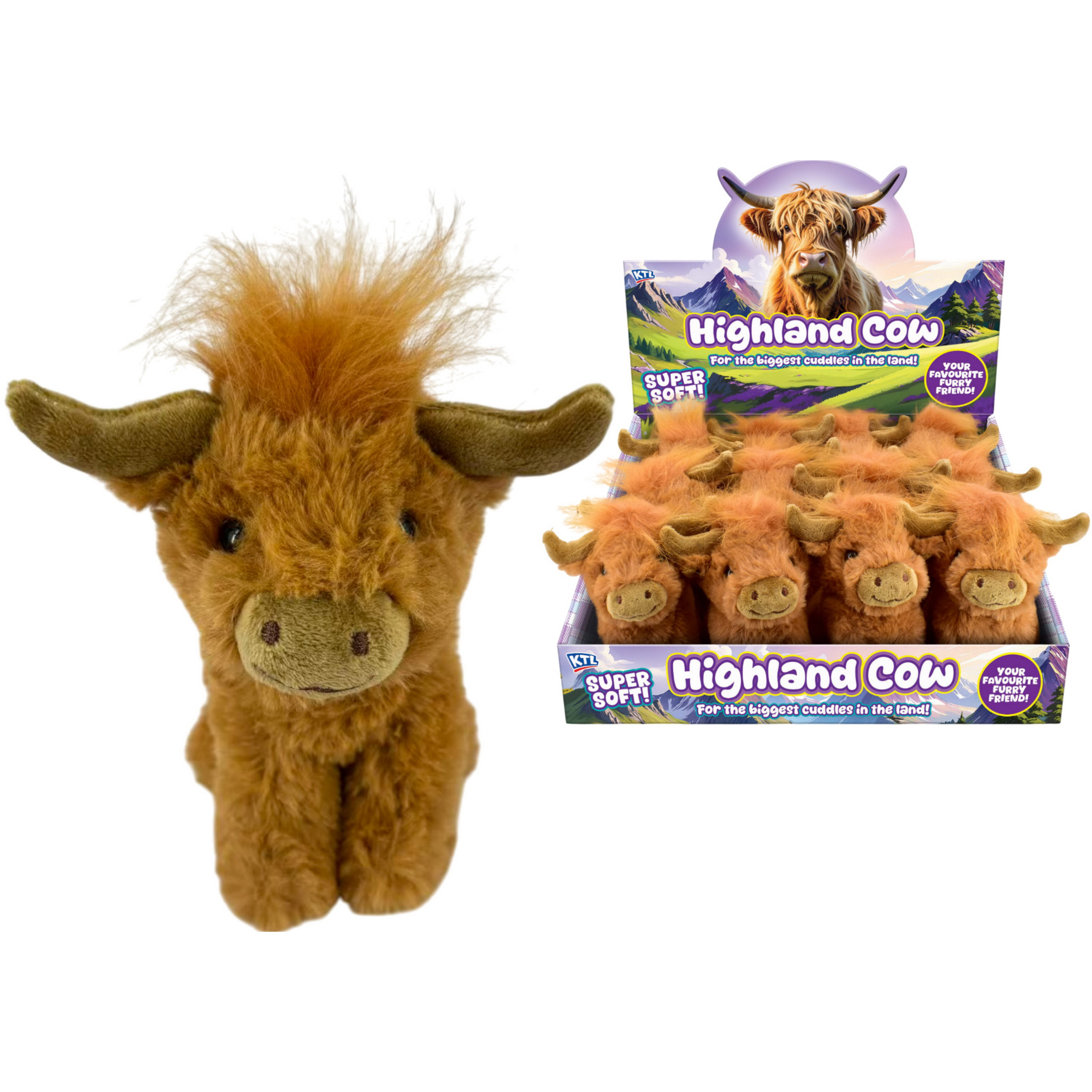 Highland Cow Super Soft 13cm Plush (CDU) (NEW) (Due Mid July 26)